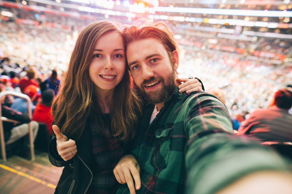 Couple at stadium